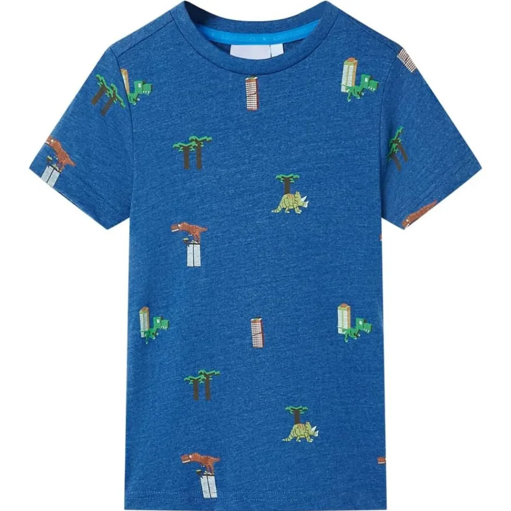 vidaXL Camiseta infantil mélange 104 Azul oscuro Outlet