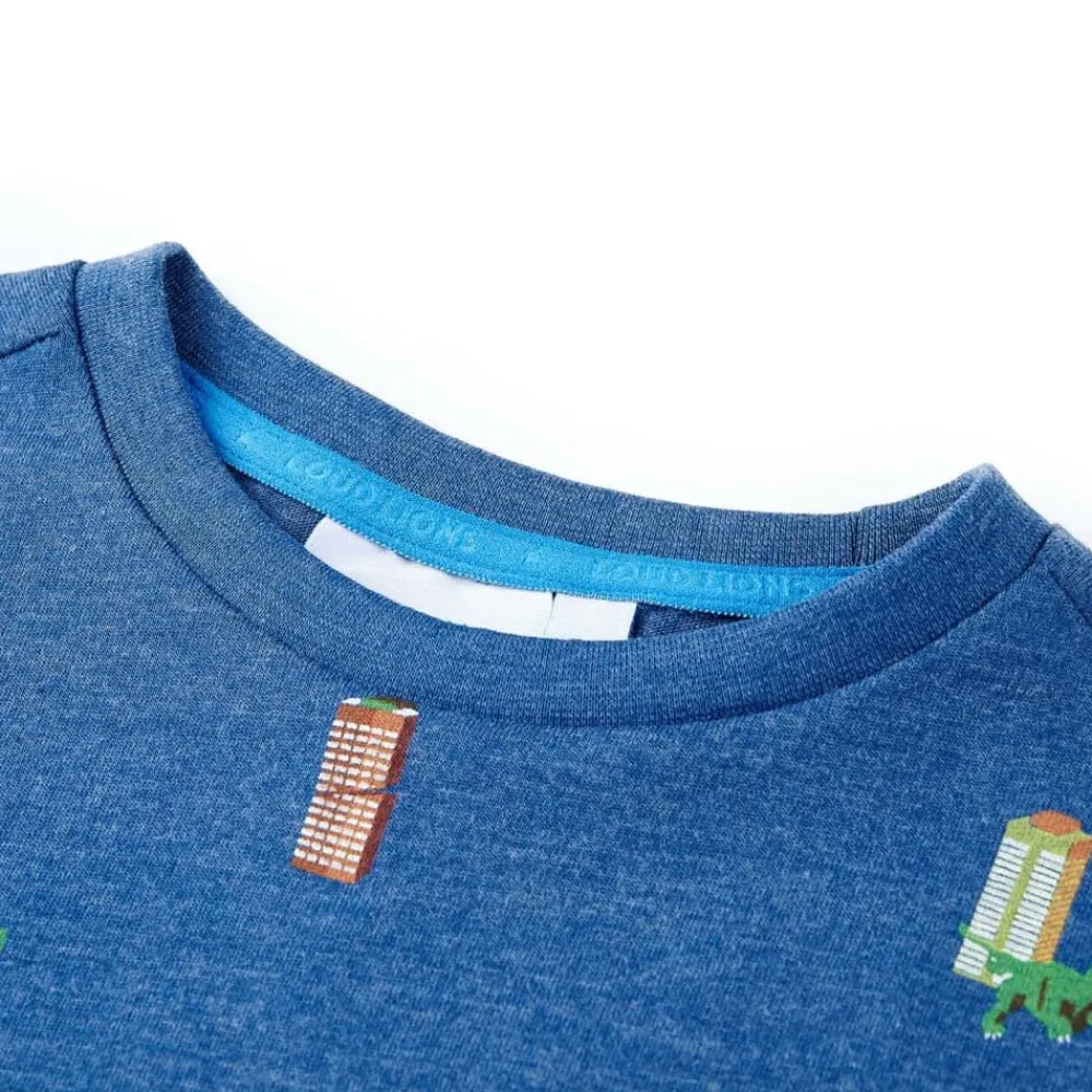 vidaXL Camiseta infantil mélange 104 Azul oscuro Outlet