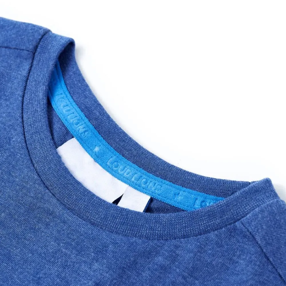 vidaXL Camiseta infantil mélange 116 Azul oscuro Outlet