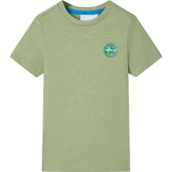 vidaXL Camiseta infantil claro 116 Caqui Clearance
