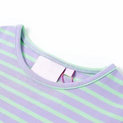 vidaXL Camiseta infantil con diseño a rayas chillón 116 Menta Hot