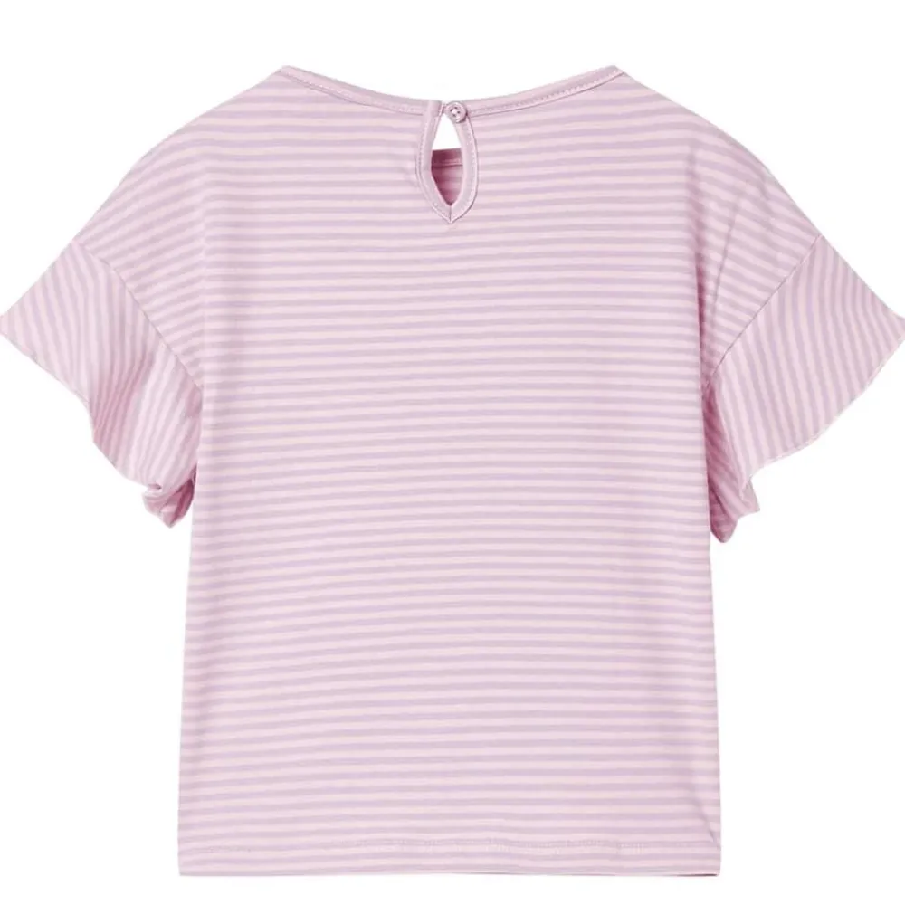 vidaXL Ropa Y Accesorios-Camiseta infantil con mangas de volantes lila 104