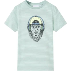 vidaXL Ropa Y Accesorios-Camiseta infantil con rayas verde menta claro 104
