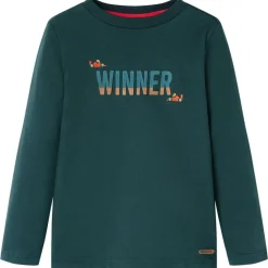 vidaXL Camiseta infantil de manga larga 104 Verde oscuro Clearance