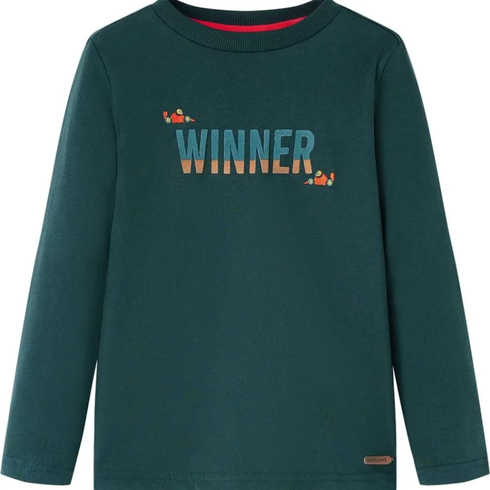 vidaXL Camiseta infantil de manga larga 104 Verde oscuro Clearance