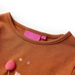 vidaXL Ropa Y Accesorios-Camiseta infantil de manga larga color coñac 92