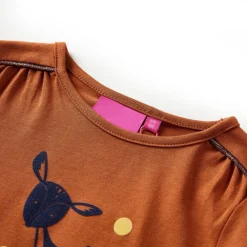 vidaXL Ropa Y Accesorios-Camiseta infantil de manga larga color coñac 92