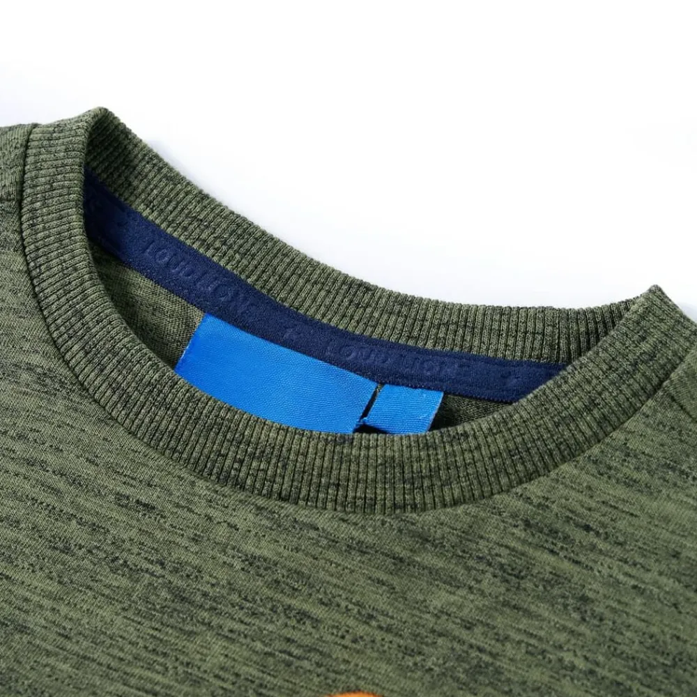 vidaXL Ropa Y Accesorios-Camiseta infantil de manga larga caqui melange 104