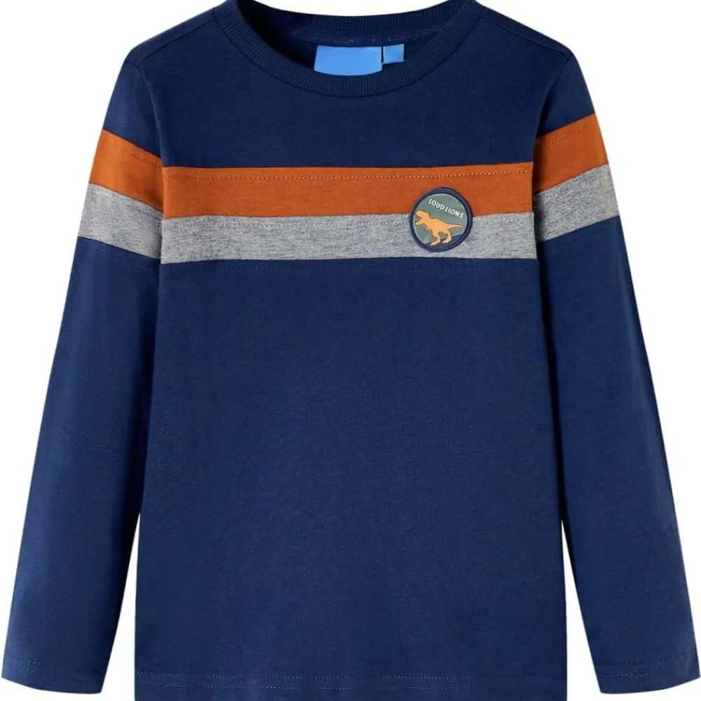vidaXL Ropa Y Accesorios-Camiseta infantil de manga larga azul marino 104