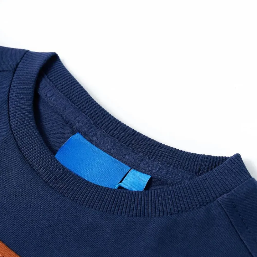 vidaXL Ropa Y Accesorios-Camiseta infantil de manga larga azul marino 104