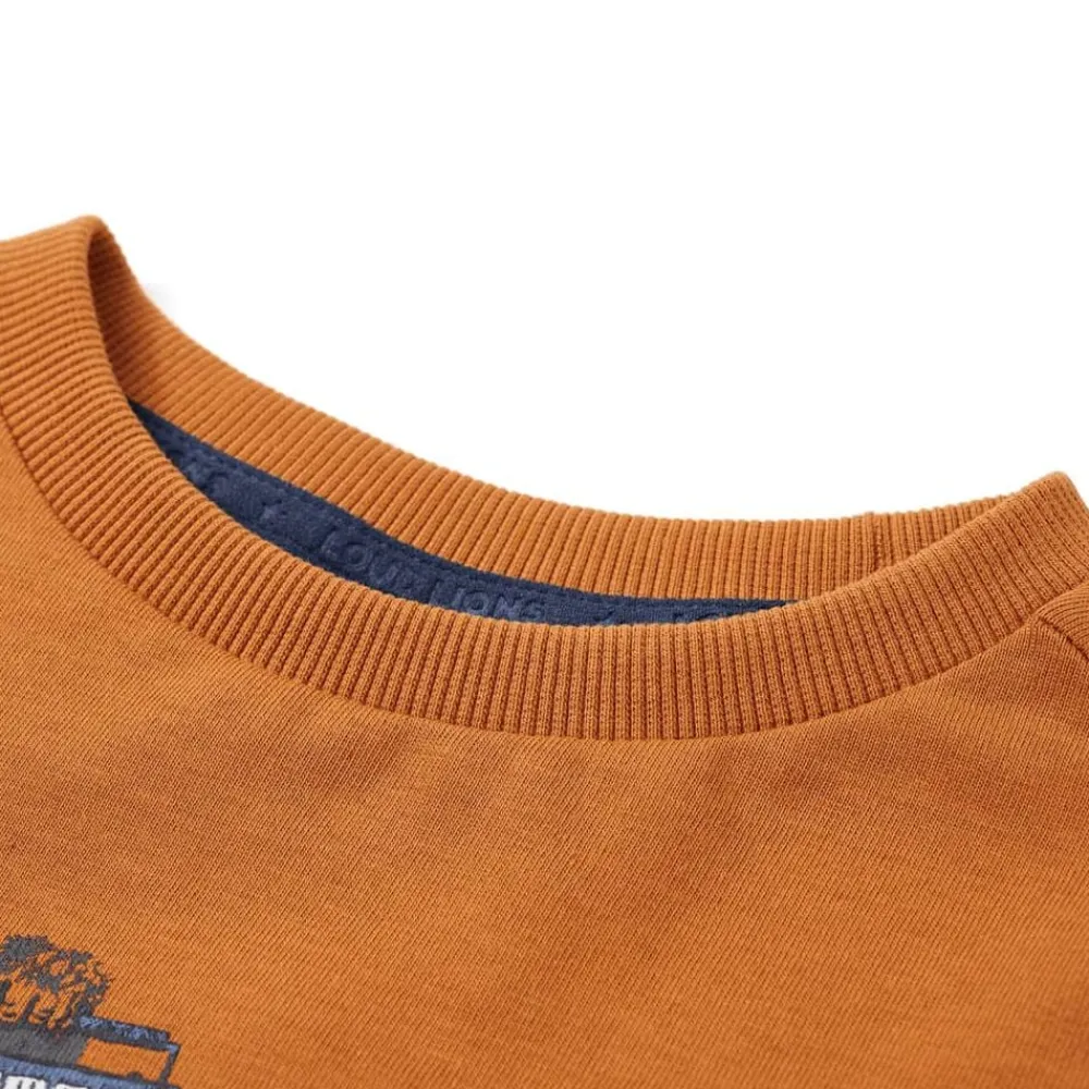 vidaXL Ropa Y Accesorios-Camiseta infantil de manga larga ocre oscuro 92