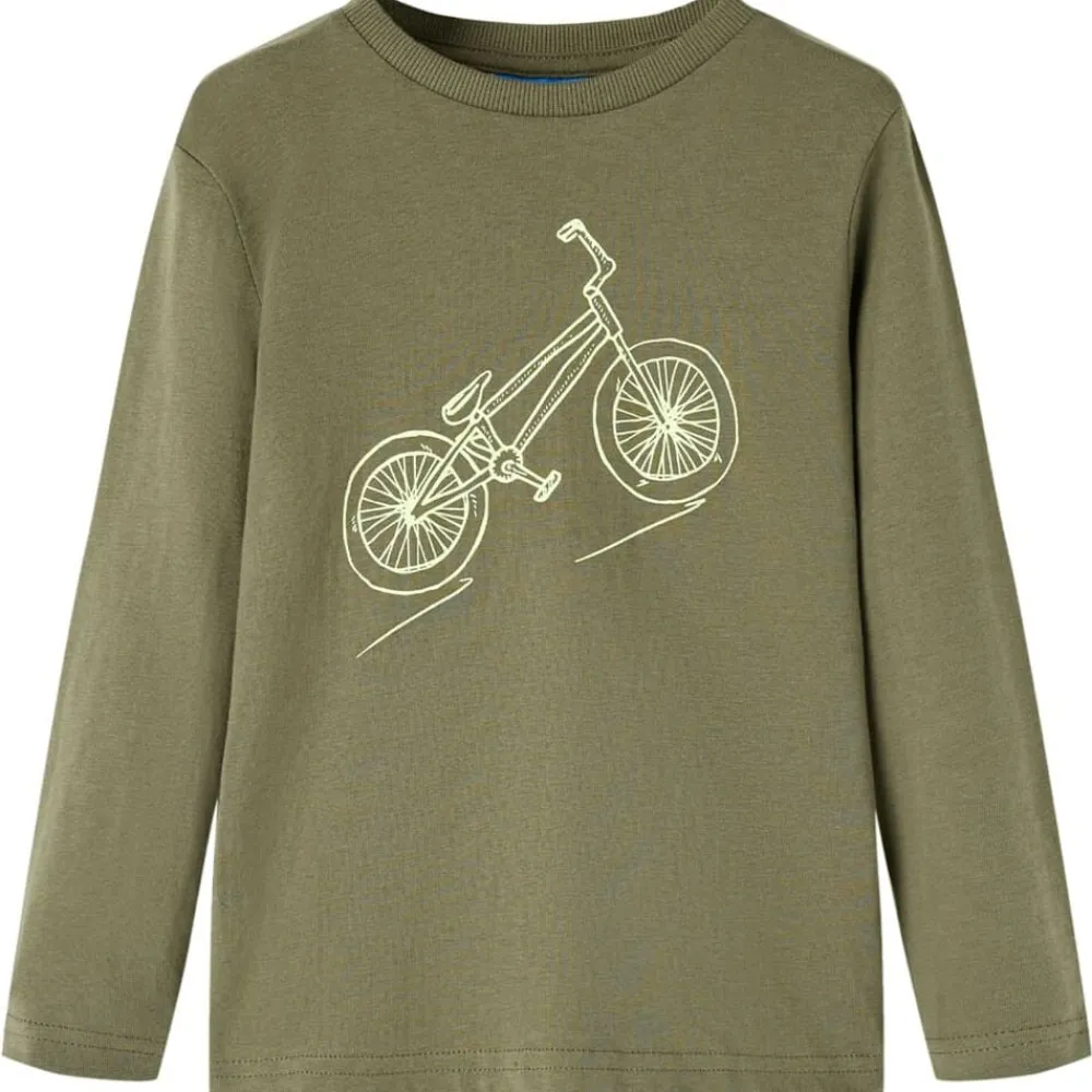 vidaXL Ropa Y Accesorios-Camiseta infantil de manga larga caqui 92