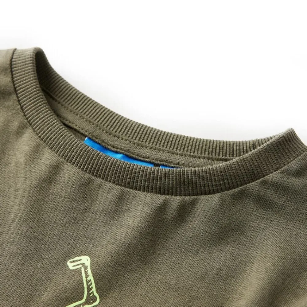 vidaXL Ropa Y Accesorios-Camiseta infantil de manga larga caqui 92