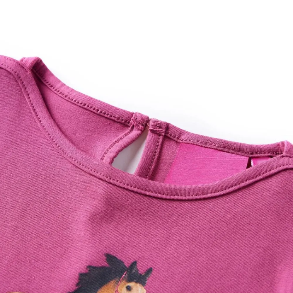 vidaXL Camiseta infantil de manga larga 92 Frambuesa New