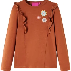 vidaXL Camiseta infantil de manga larga color coñac 104 Co&ntilde;ac Online