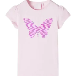 vidaXL Camiseta infantil de manga casquillo rosa suave 104 Rosa claro
