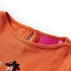 vidaXL Camiseta infantil de manga larga tostado 92 Naranja New