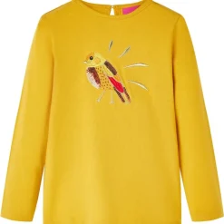 vidaXL Camiseta infantil de manga larga oscuro 104 Ocre Hot