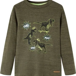 vidaXL Ropa Y Accesorios-Camiseta infantil de manga larga oscuro mélange 92