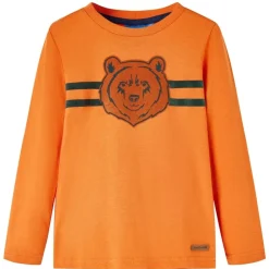vidaXL Camiseta infantil de manga larga oscuro 92 Naranja Hot
