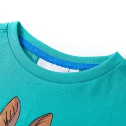 vidaXL Ropa Y Accesorios-Camiseta infantil de manga corta color verde oscuro 128