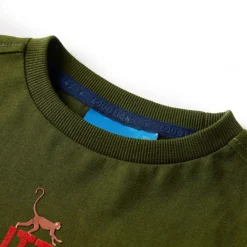 vidaXL Camiseta infantil de manga larga oscuro 104 Caqui Sale