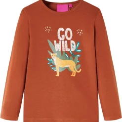 vidaXL Camiseta infantil de manga larga color coñac 104 Co&ntilde;ac Hot