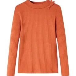 vidaXL Camiseta infantil de manga larga tostado 92 Naranja New