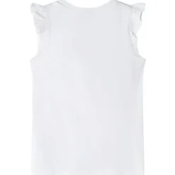 vidaXL Camiseta infantil de manga volante 140 Crudo Hot