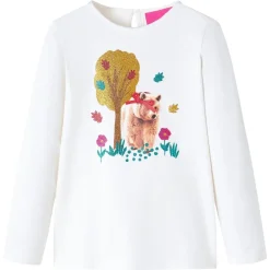 vidaXL Camiseta infantil de manga larga color 116 Crudo Discount