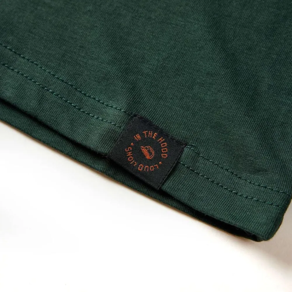 vidaXL Camiseta infantil de manga larga 92 Verde oscuro