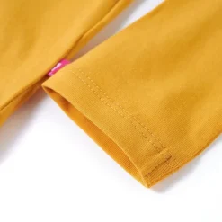 vidaXL Camiseta infantil de manga larga oscuro 104 Ocre Hot