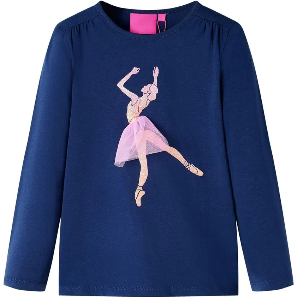 vidaXL Camiseta infantil de manga larga 92 Azul marino Online