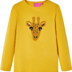 vidaXL Camiseta infantil de manga larga oscuro 104 Ocre Best