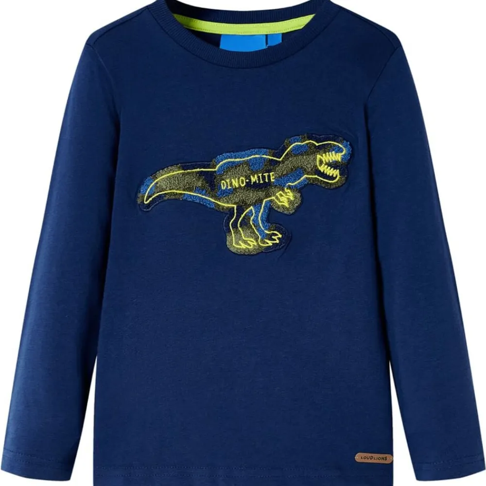 vidaXL Camiseta infantil de manga larga 104 Azul marino Sale