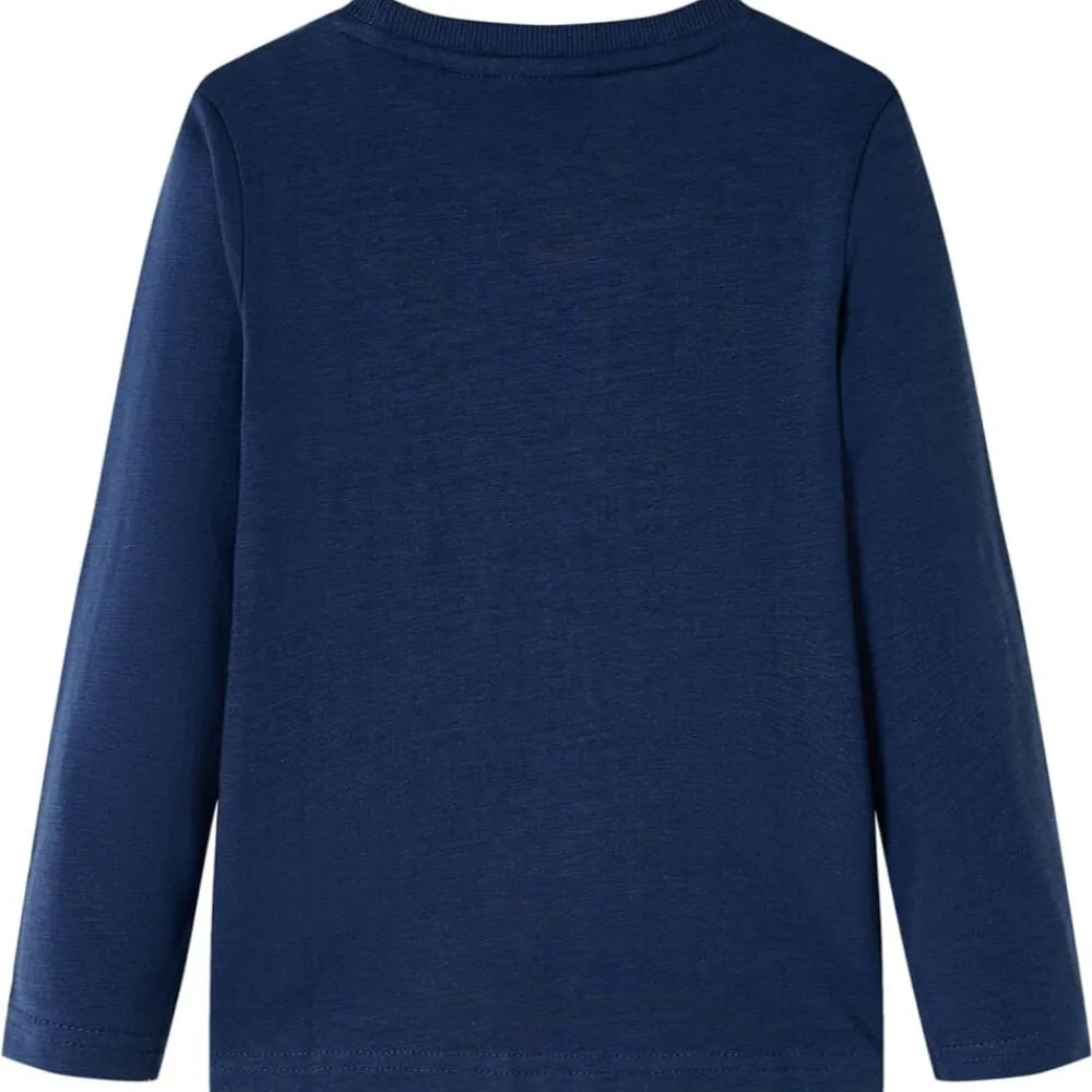 vidaXL Camiseta infantil de manga larga melange 104 Azul marino