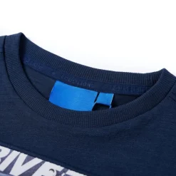 vidaXL Camiseta infantil de manga larga melange 104 Azul marino