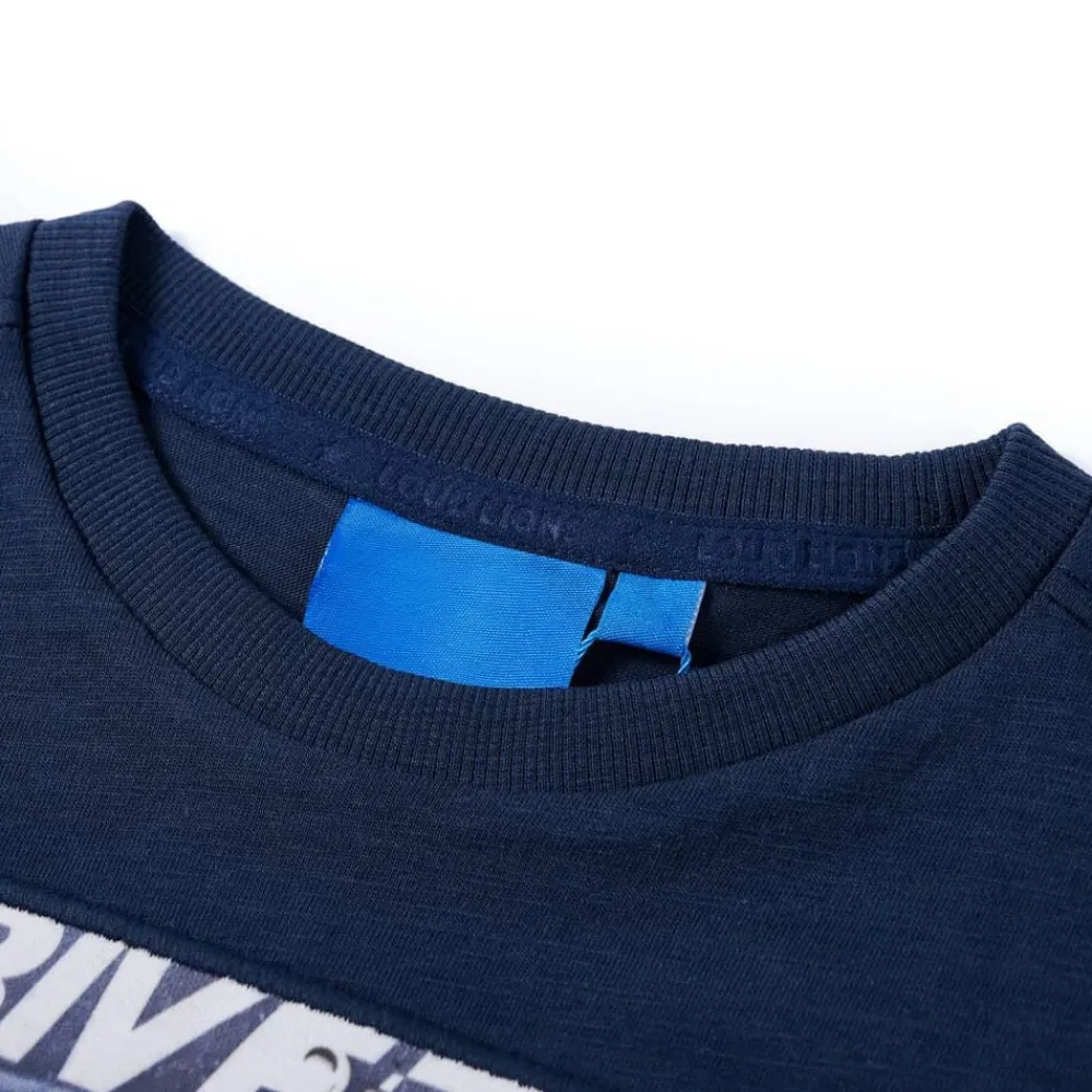 vidaXL Camiseta infantil de manga larga melange 104 Azul marino