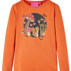 vidaXL Camiseta infantil de manga larga tostado 92 Naranja