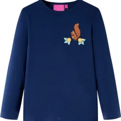 vidaXL Camiseta infantil de manga larga 104 Azul marino Clearance