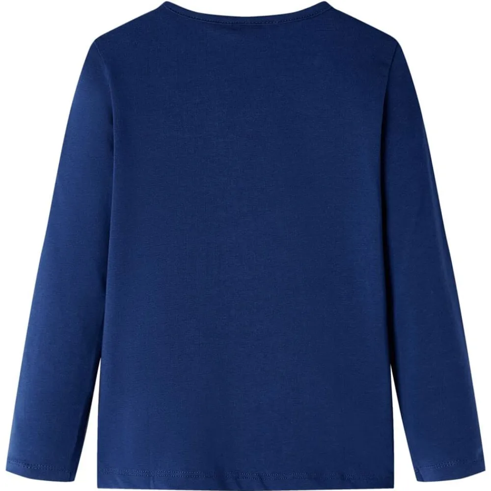 vidaXL Camiseta infantil de manga larga 104 Azul marino