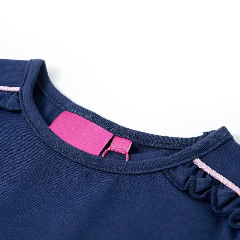 vidaXL Camiseta infantil de manga larga 104 Azul marino