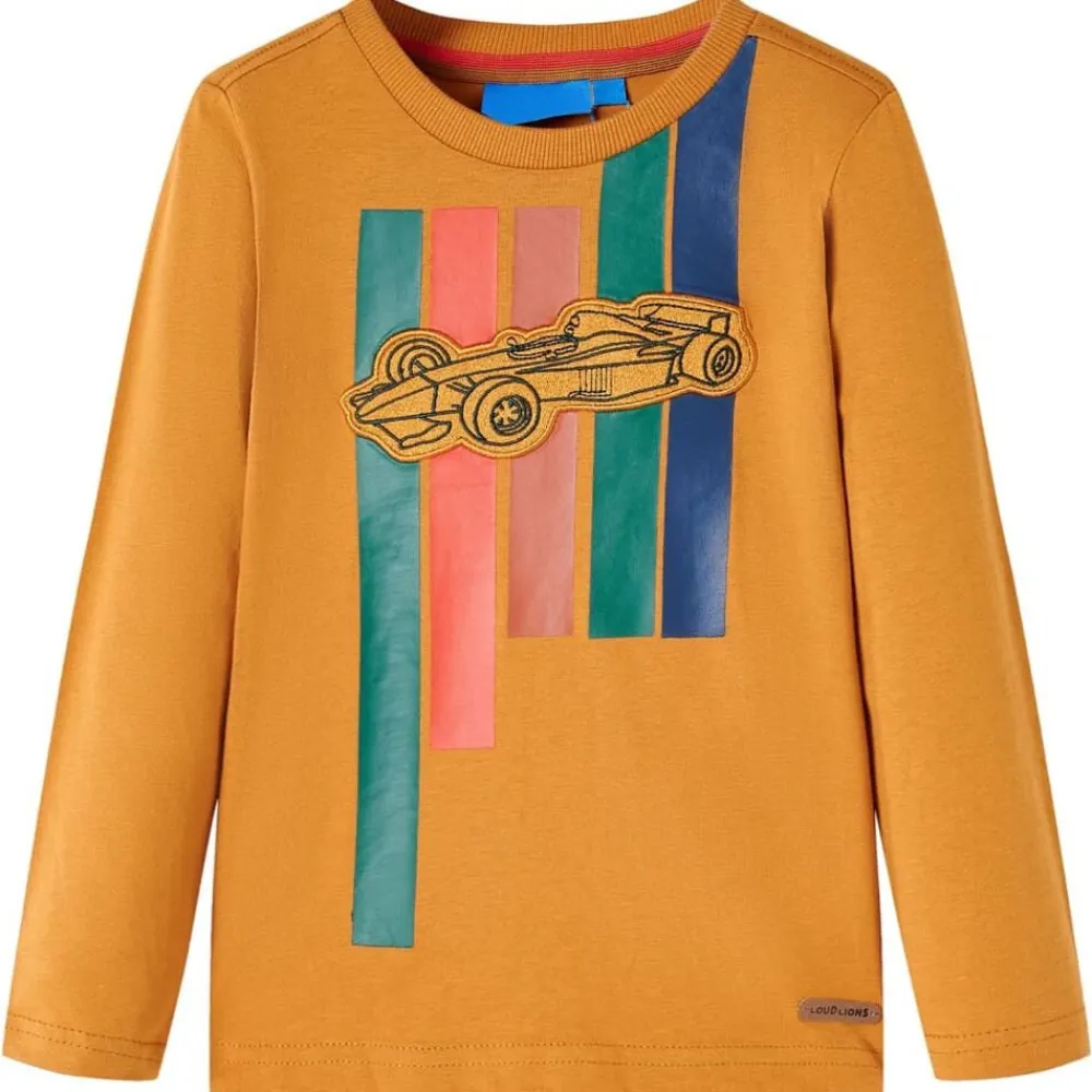 vidaXL Camiseta infantil de manga larga oscuro 104 Ocre Best