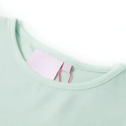 vidaXL Camiseta infantil de manga casquillo claro 128 Menta Discount