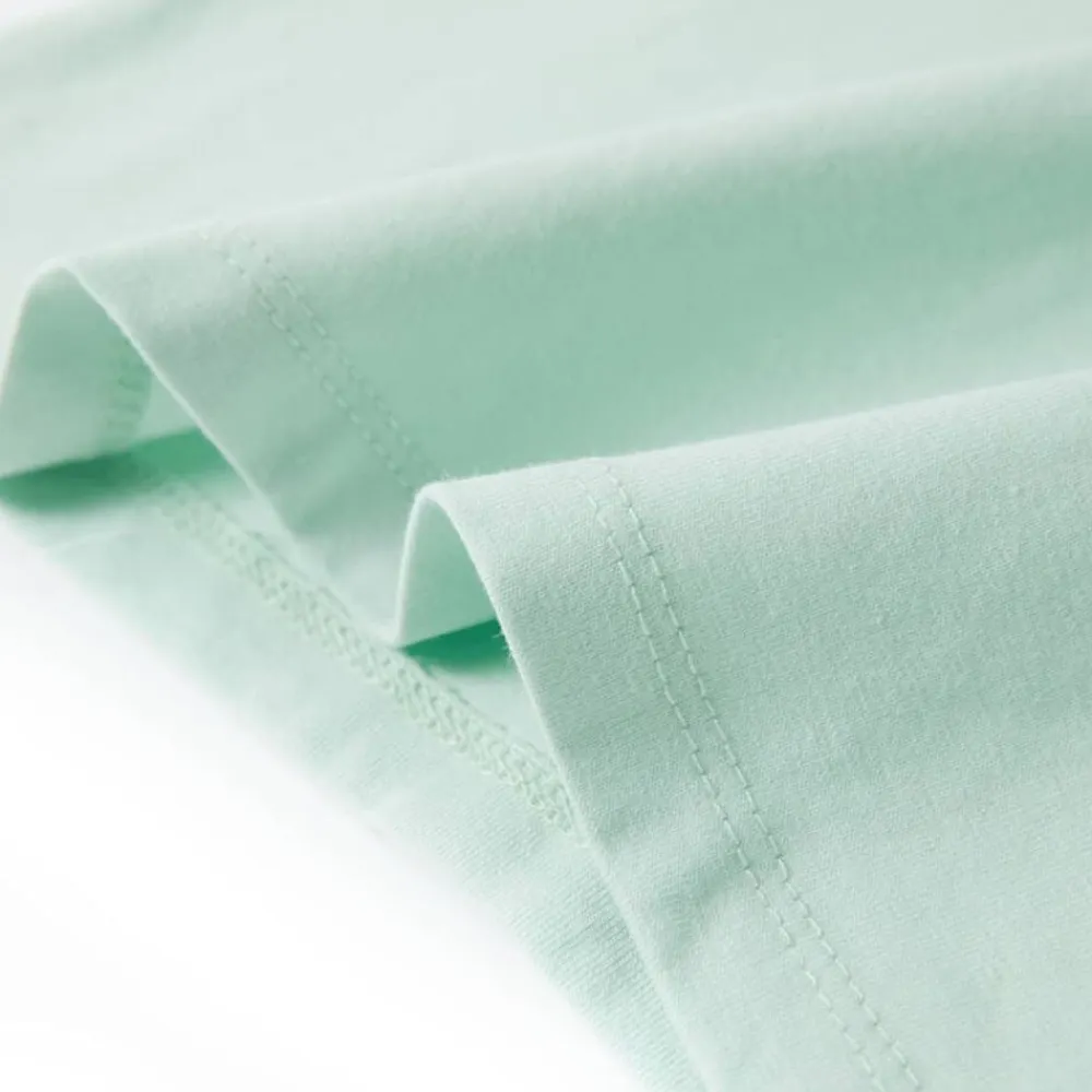 vidaXL Camiseta infantil de manga casquillo claro 128 Menta Discount