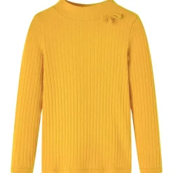 vidaXL Camiseta infantil manga larga de punto elástico oscuro 92 Ocre Hot