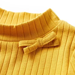 vidaXL Camiseta infantil manga larga de punto elástico oscuro 92 Ocre Hot