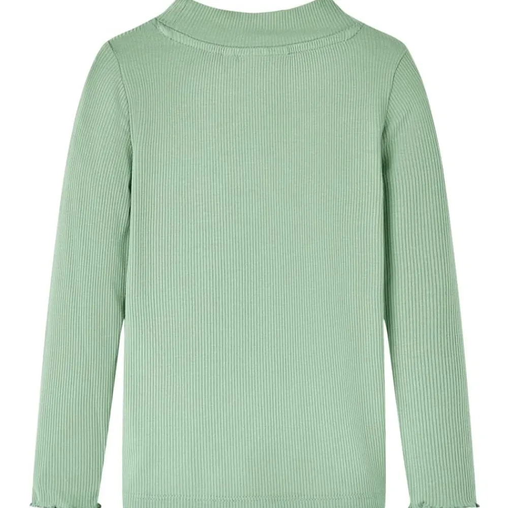 vidaXL Camiseta infantil manga larga cuello alto color oscuro 128 Menta Outlet
