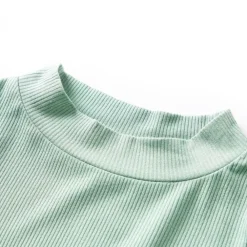 vidaXL Camiseta infantil manga larga cuello alto color oscuro 128 Menta Outlet