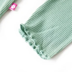 vidaXL Camiseta infantil manga larga cuello alto color oscuro 128 Menta Outlet